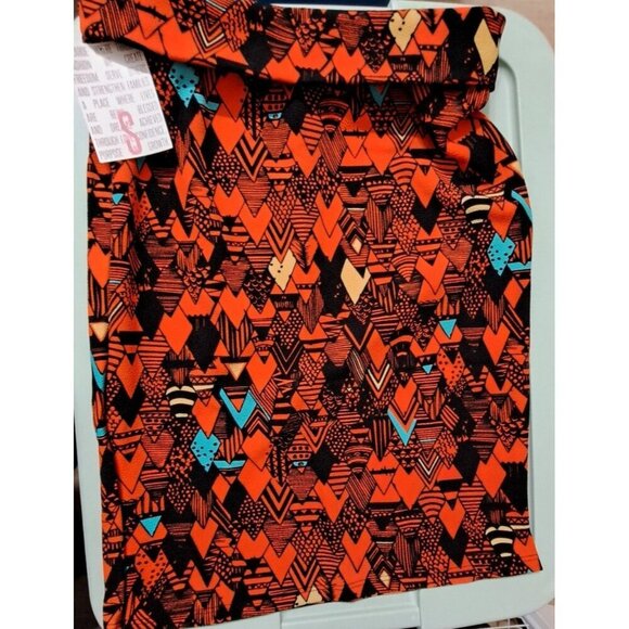 LuLaRoe Women's S Cassie Skirt Orange Geometric Print New w/Tags - Picture 1 of 6